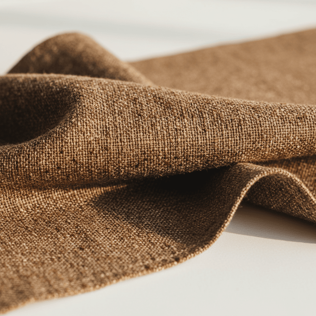 Close-up of sustainable coffee ground fabric used in BROSIS school uniforms